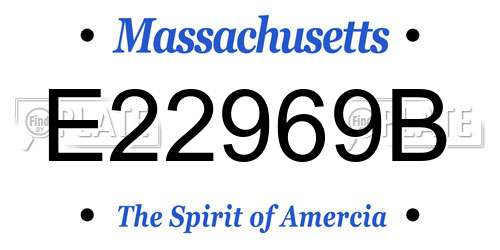 E22969B Massachusetts License Plate