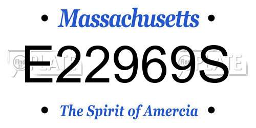 E22969S Massachusetts License Plate