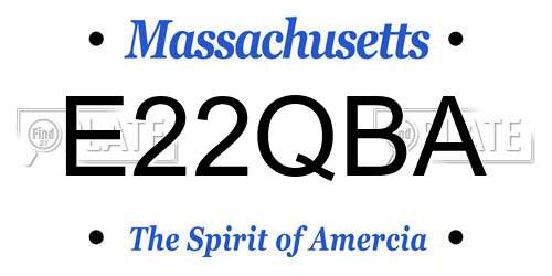 E22QBA Massachusetts License Plate