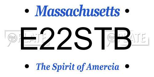 E22STB Massachusetts License Plate