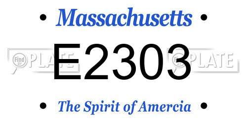 E2303 Massachusetts License Plate