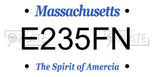 E235FN Massachusetts License Plate