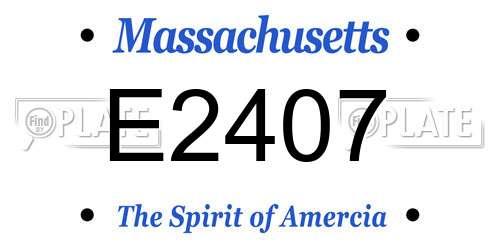 E2407 Massachusetts License Plate