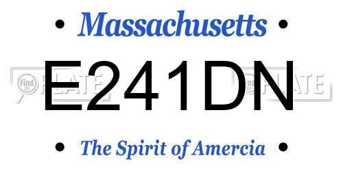E241DN Massachusetts License Plate