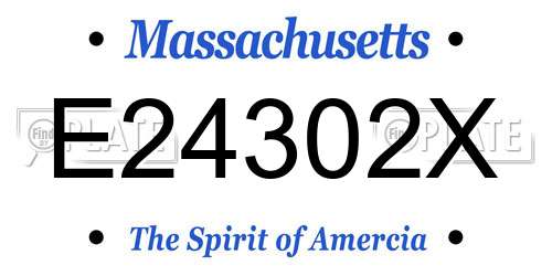 E24302X Massachusetts License Plate