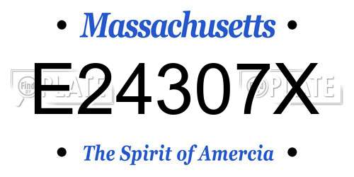 E24307X Massachusetts License Plate