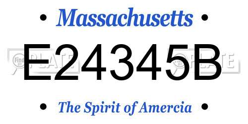 E24345B Massachusetts License Plate