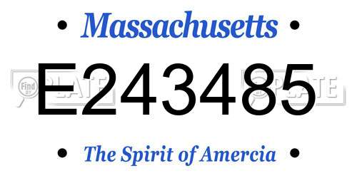 E243485 Massachusetts License Plate