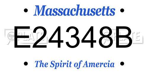 E24348B Massachusetts License Plate