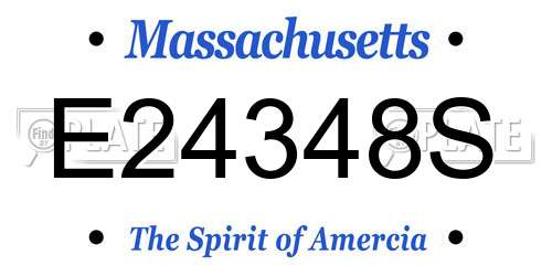 E24348S Massachusetts License Plate