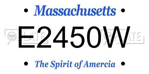 E2450W Massachusetts License Plate