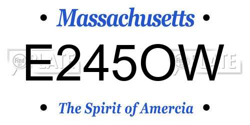 E245OW Massachusetts License Plate