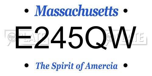 E245QW Massachusetts License Plate