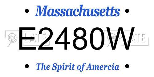 E2480W Massachusetts License Plate