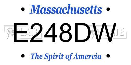 E248DW Massachusetts License Plate
