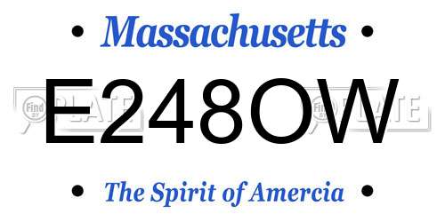 E248OW Massachusetts License Plate