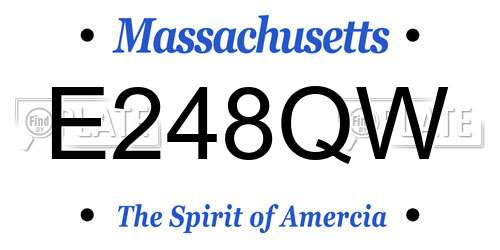 E248QW Massachusetts License Plate