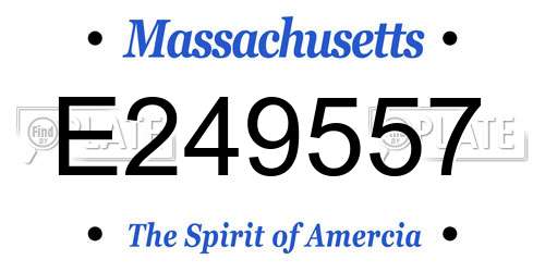 E249557 Massachusetts License Plate