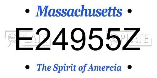 E24955Z Massachusetts License Plate