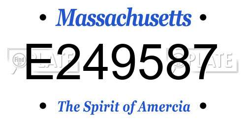 E249587 Massachusetts License Plate