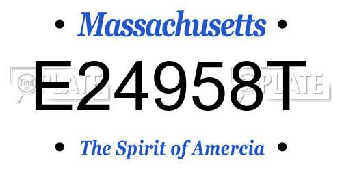 E24958T Massachusetts License Plate