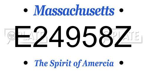 E24958Z Massachusetts License Plate
