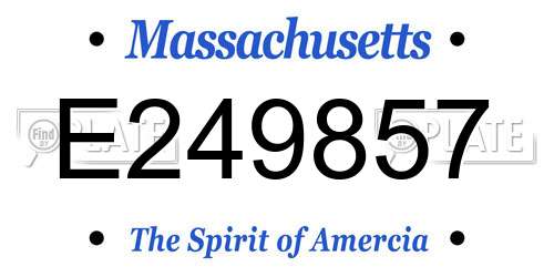 E249857 Massachusetts License Plate