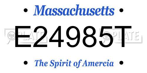 E24985T Massachusetts License Plate