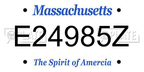 E24985Z Massachusetts License Plate
