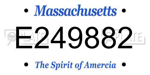 E249882 Massachusetts License Plate