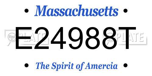 E24988T Massachusetts License Plate