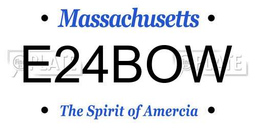 E24BOW Massachusetts License Plate