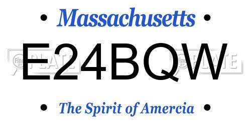 E24BQW Massachusetts License Plate