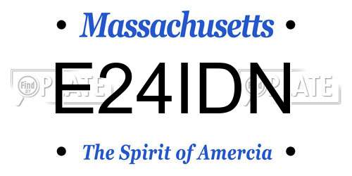 E24IDN Massachusetts License Plate