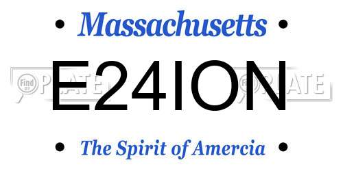 E24ION Massachusetts License Plate