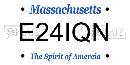 E24IQN Massachusetts License Plate