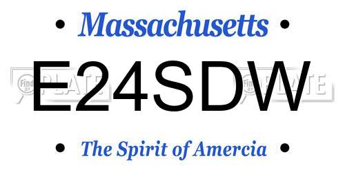 E24SDW Massachusetts License Plate