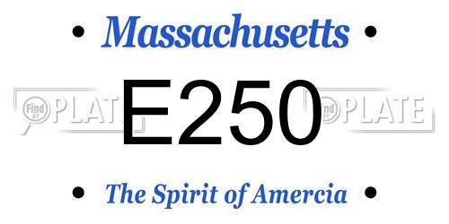 E250 Massachusetts License Plate
