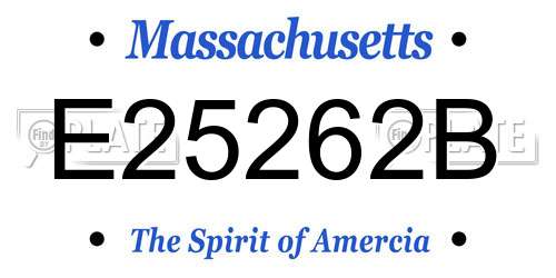E25262B Massachusetts License Plate