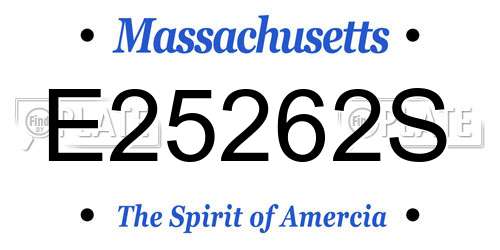 E25262S Massachusetts License Plate
