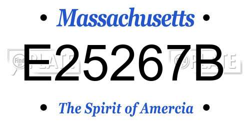 E25267B Massachusetts License Plate