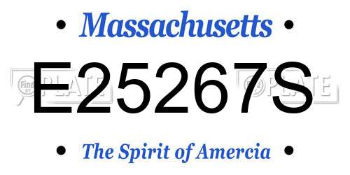 E25267S Massachusetts License Plate