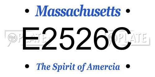 E2526C Massachusetts License Plate