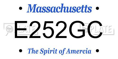 E252GC Massachusetts License Plate
