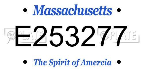 E253277 Massachusetts License Plate