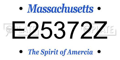 E25372Z Massachusetts License Plate