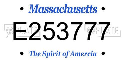 E253777 Massachusetts License Plate