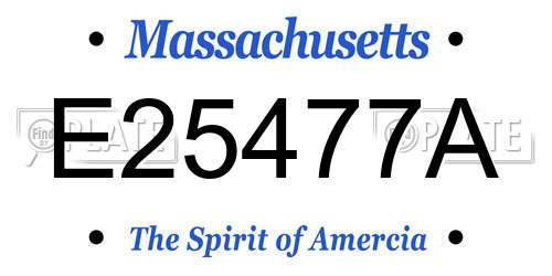 E25477A Massachusetts License Plate
