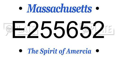 E255652 Massachusetts License Plate