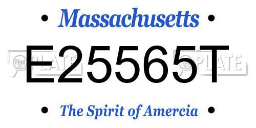 E25565T Massachusetts License Plate